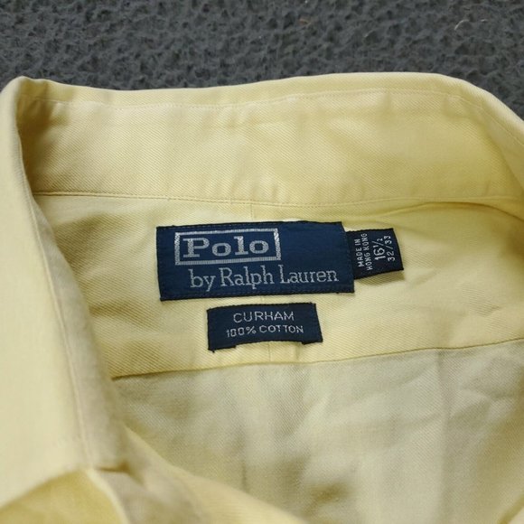 Polo Ralph Lauren Button Shirt Mens 16.5 32/33 Sleeve Yellow - Picture 3 of 6